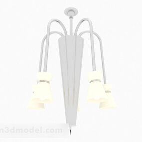 Model 3d Perlengkapan Lampu Kerucut Putih Gaya Modern