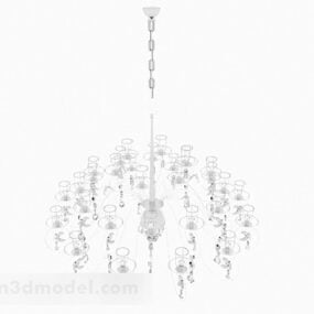 Modern Style White Crystal Chandelier 3d model