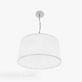 Mô hình 3d Đèn chùm hình trụ màu trắng phong cách hiện đại