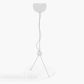 Modern White Disc Chandelier 3d model