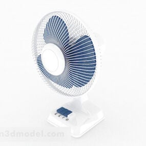 Modelo 3D de ventilador elétrico branco de estilo moderno