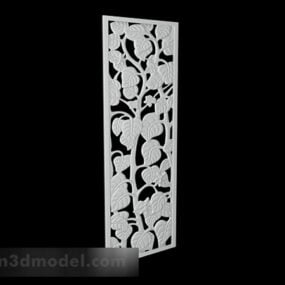 Modelo 3d de partición de camino de flores huecas blancas modernas