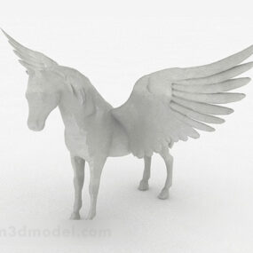 Modelo 3D de decoração para casa Pegasus branco