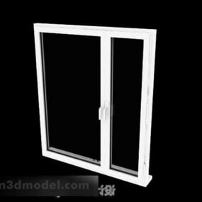モダンなスタイルの白い引き違い窓3Dモデル