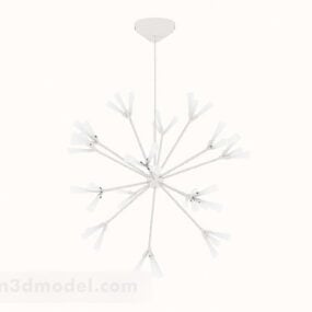 لوستر مدرن دانه برف سفید مدل سه بعدی