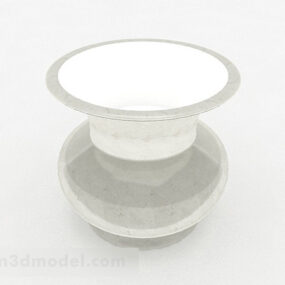 Modern Style White Spittoon Vase 3d model
