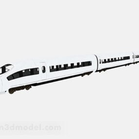 Modern White Subway Train 3d model