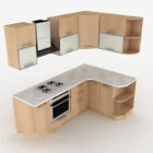 Modern Wood L Shaped Kitchen Cabinet