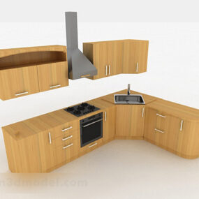 Moderne stil trefarge kjøkkenskap 3d-modell