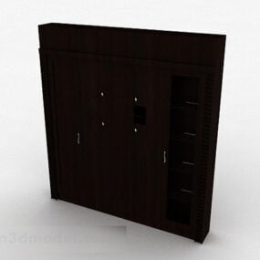 Modern Wooden Sliding Door Wardrobe 3d model
