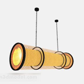モダンな黄色の円柱シャンデリア 3D モデル
