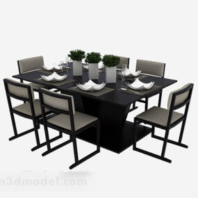 Modern Dining Table Chair Set 3d model