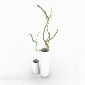 Modern Stylish White Straight Vase 3d model