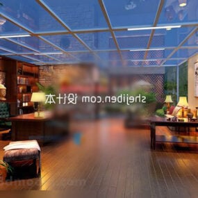 Model 3d Interior Ruang Belajar Villa Modern