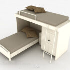 モダンな白い木製の二段ベッド