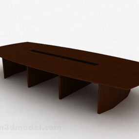 आधुनिक लकड़ी की कॉन्फ्रेंस टेबल 3डी मॉडल