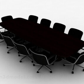 现代办公室木制会议桌3d模型