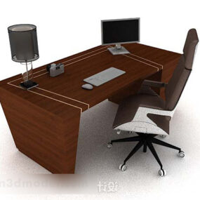 Moderní dřevěný stůl a židle 3D model