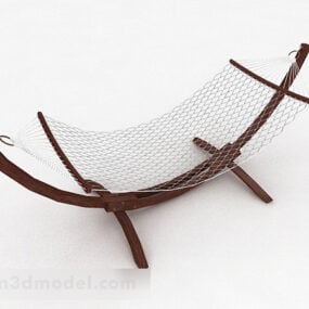 3d модель сучасного дерев'яного крісла-гойдалки