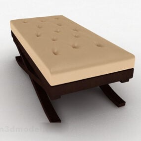 Mô hình 3d Ghế đẩu mềm bằng gỗ hiện đại