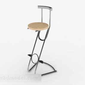 3д модель современного желтого минималистичного металлического барного стула