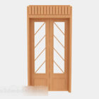 Современная желтая деревянная дверь