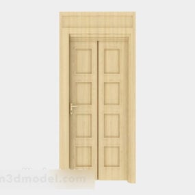 Monochromatyczne drzwi z litego drewna do domu Model 3D