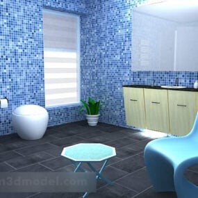马赛克浴室内部3d模型