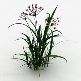Multiple Pink Flowers Grass 3d model