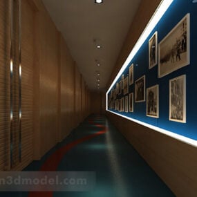 Modelo 3d do interior do corredor do museu
