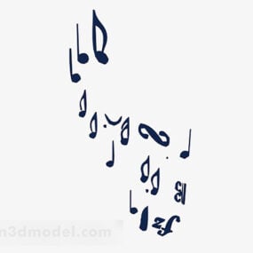 Papel de parede com padrão de símbolo musical Modelo 3D