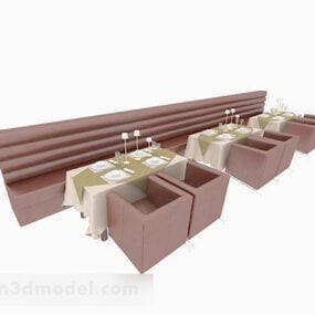 3d-модель голого рожевого обіднього стільця в ресторані