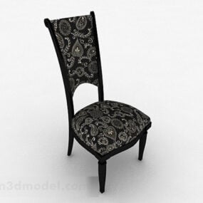 Нео класичний чорний дерев'яний стілець 3d модель