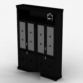 New Chinese Design Black Wardrobe 3d model