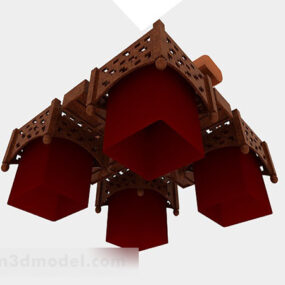 Chinese Style Ceiling Brown Chandelier 3d model