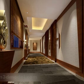New Chinese Style Corridor Aisle Interior 3d model