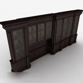 New Chinese Design Wooden Bookcase 3d model