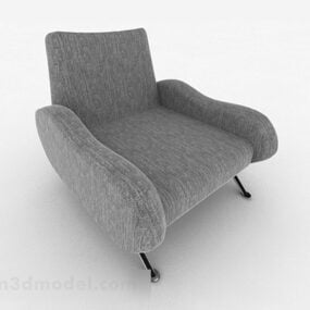 Sofá individual gris nórdico modelo 3d