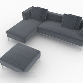 Modelo 3d de design de móveis de conjunto de sofá nórdico