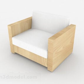 Mẫu Sofa đơn bằng gỗ tối giản Bắc Âu 3d
