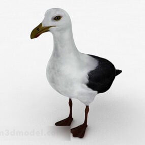 Modelo 3D de pássaros de pato branco