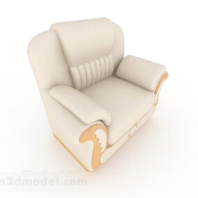 Off-white Home Simple Single Sofa 3d model