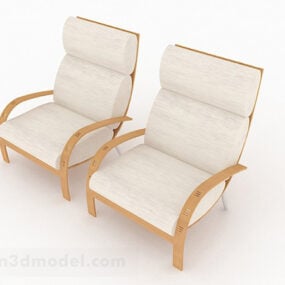 Conception combinée de chaise de loisirs blanc cassé modèle 3D