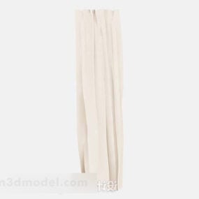 Off-white Fabric Minimalist Curtain 3d model