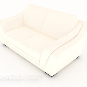 Off-white Minimalist Home Double Sofa 3d model