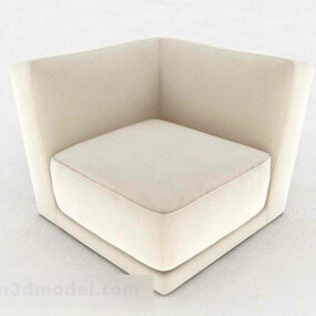 Luonnonvalkoinen Minimalist Single Sofa Design 3D-malli