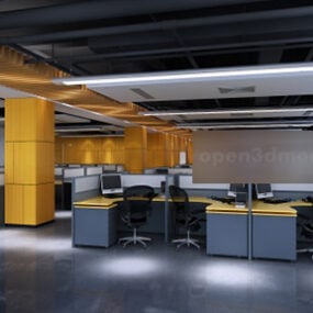 3д модель интерьера офисного помещения