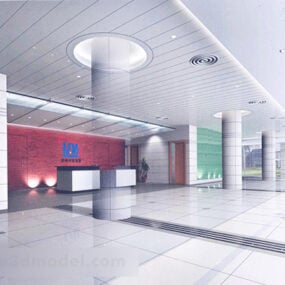 Office Building Lobby Interior V1 3d model