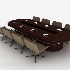 Kantoorvergadertafel en stoel V1 3D-model