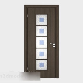 โมเดล 3 มิติประตูไม้เนื้อแข็งเรียบง่ายสำนักงาน